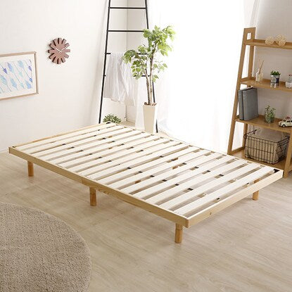 Natural wood 3-level height adjustable bed with legs and slats (SD NA)