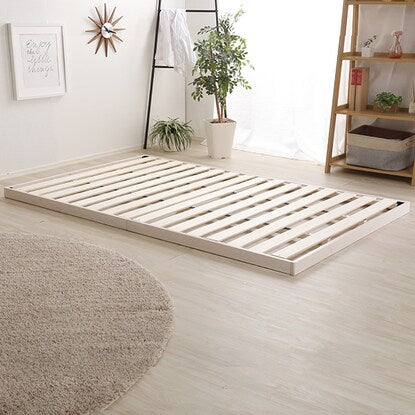 Natural wood 3-level height adjustable bed with legs and slats (SD WW)