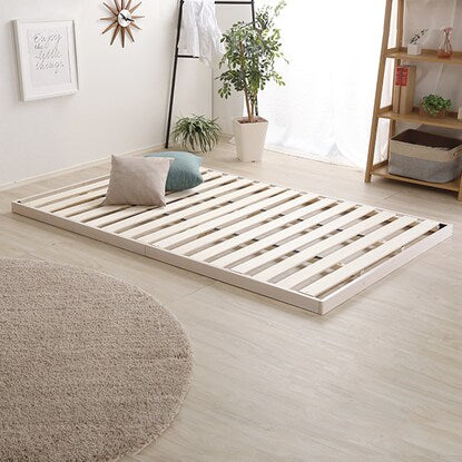 Natural wood 3-level height adjustable bed with legs and slats (SD WW)