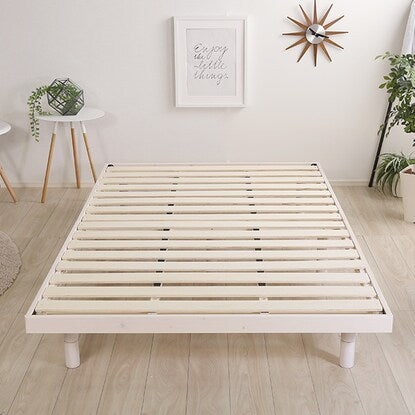 Natural wood 3-level height adjustable bed with legs and slats (SD WW)