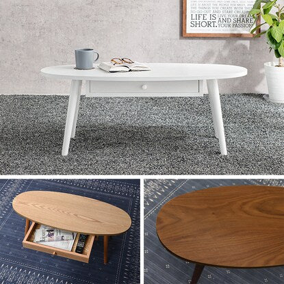 Oval centre table with drawer, width 95cm (BR)