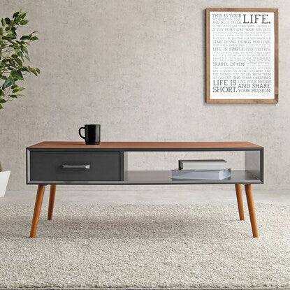 Stylish open space centre table, width 100cm (BR/BK)