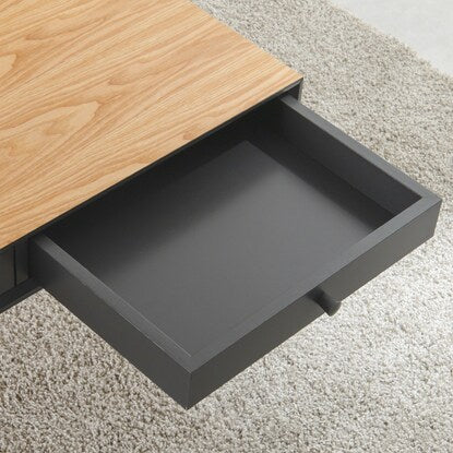 Stylish centre table with double drawers, width 80cm (NA/BK)