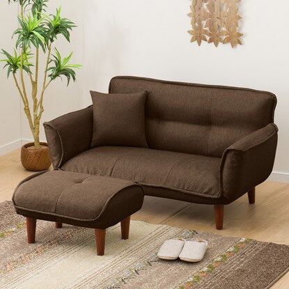 Compact couch sofa with ottoman (BR)