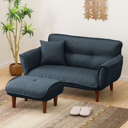 Compact couch sofa with ottoman (NV)