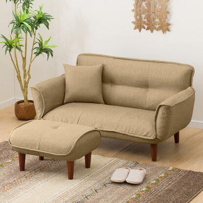 Compact couch sofa with ottoman (BE)