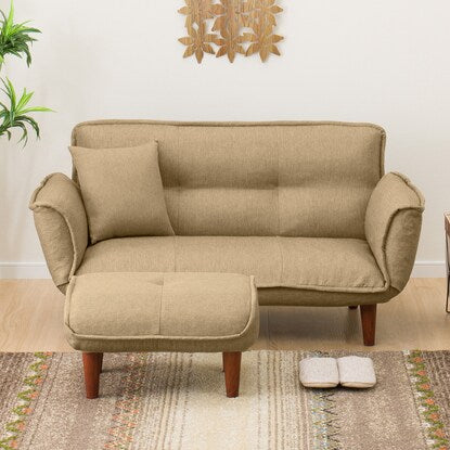 Compact couch sofa with ottoman (BE)