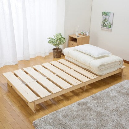 Single Natural Wood Stage Slatted Bed Frame (NA)