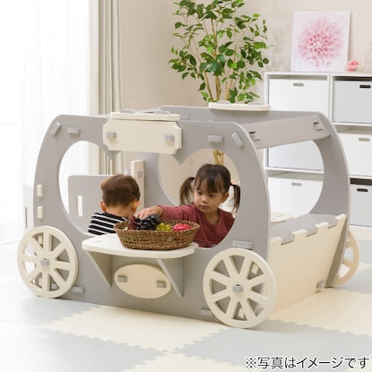 やわらか素材 ふわふわ キッズ馬車 抗菌付き（グレー）