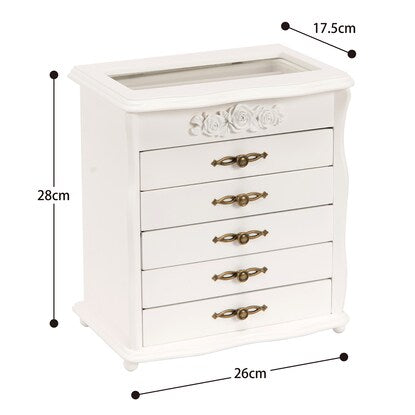 Jewelry box (rose motif, 6 tiers)