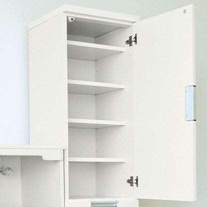 Easy-to-clean mirror-finished cabinet (upper panel door + lower door) 30cm wide (WH)