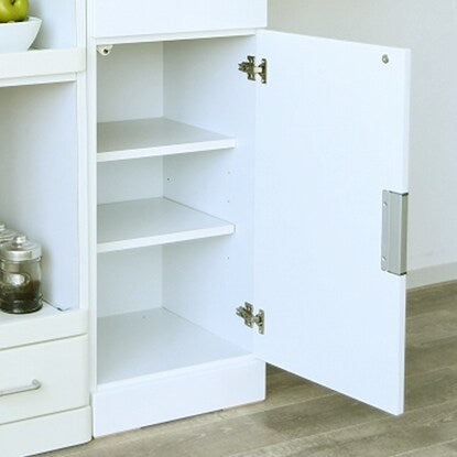 Easy-to-clean mirror-finished cabinet (upper panel door + lower door) Width 40 cm (WH)