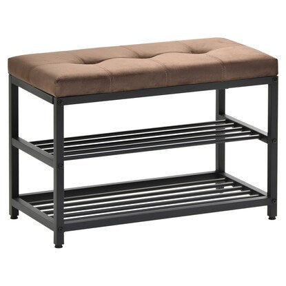 Bench shoe rack (60cm wide, dark brown)