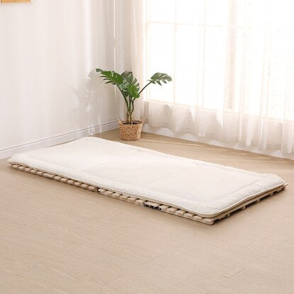 Single 2-fold paulownia wood slat bed