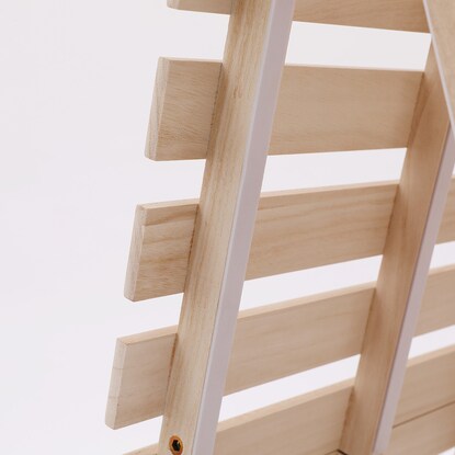 Single 2-fold paulownia wood slat bed