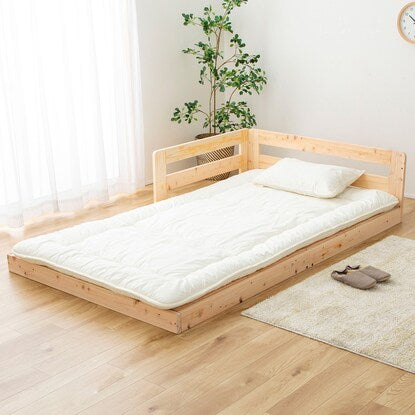 Single slatted floor bed with side guard