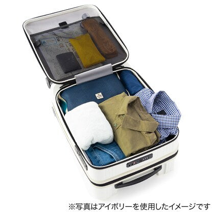 フロントオープン拡張ジッパータイプキャリーケース（38-44L マットブラック）