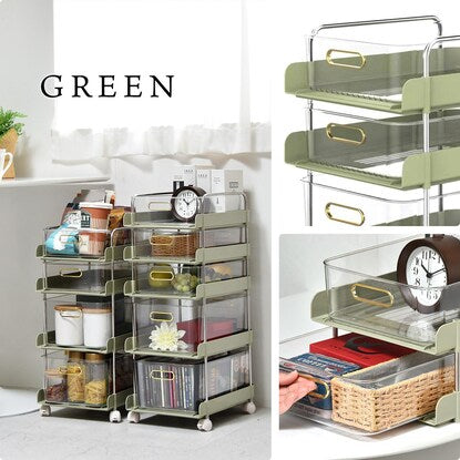 Slim wagon (4 shelves, green)