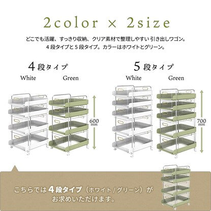 Slim wagon (4 shelves, green)