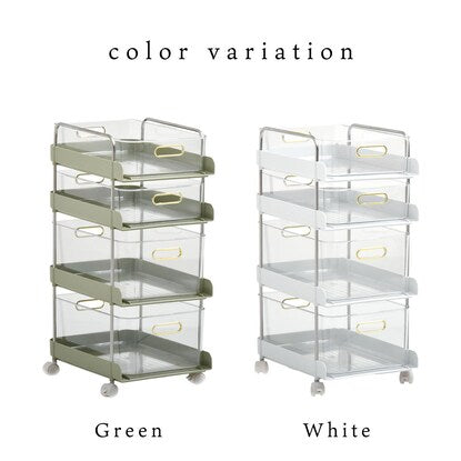 Slim wagon (4 shelves, green)