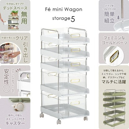 Slim wagon (5 shelves, green)