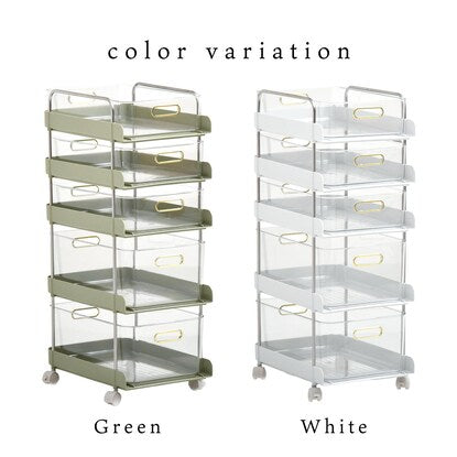 Slim wagon (5 shelves, green)