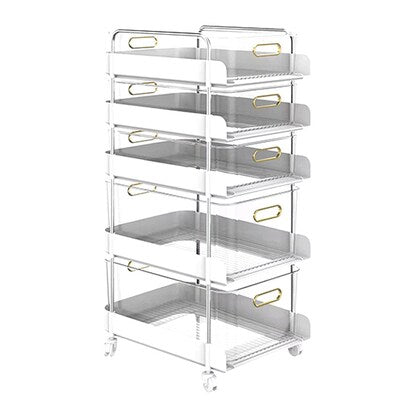 Slim wagon (5 shelves, white)