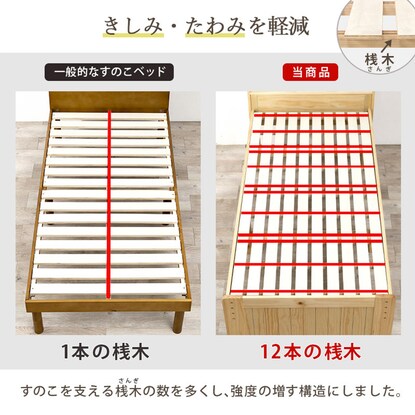 Bed with headboard and slats (S LBR)