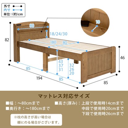 Small single short bed frame (with bonnell coil mattress LBR)