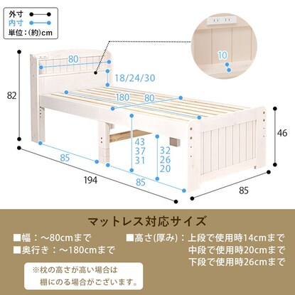 Small single short bed frame (with pocket coil mattress WW)