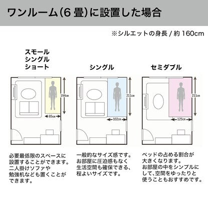 Small single short bed frame (with pocket coil mattress WW)