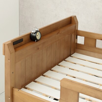 Heavy-duty loft bed with shelf, low type (height 122cm LBR)