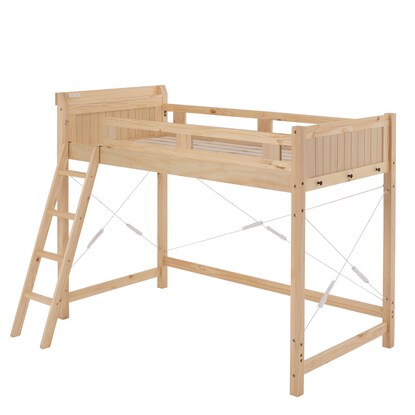 Heavy-duty loft bed with shelf, middle type (height 159cm NA)