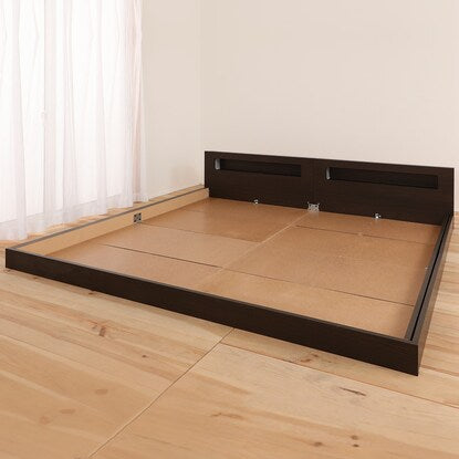 Semi-double floor bed frame with shelf, lighting and power outlet (KWNJ ME BR)