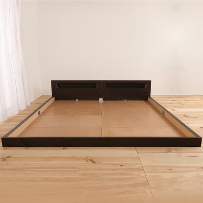 Semi-double floor bed frame with shelf, lighting and power outlet (KWNJ ME BR)