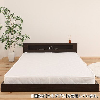 Floor bed frame with double shelf, lighting and power outlet (KWNJ ME BR)