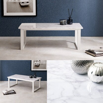 Center table (marble pattern, white)