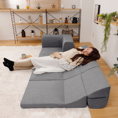 Covering low sofa 3-piece set (Darian GY)