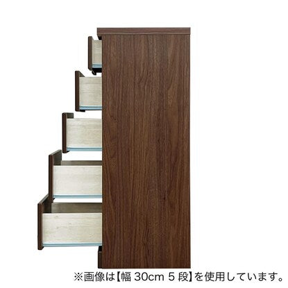 2.5cm刻みで幅が選べる隙間チェスト（幅22.5cm・6段 BR）