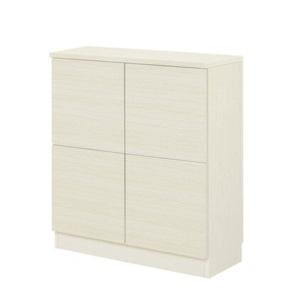 A thin square cabinet with beautiful wood grain pattern and two rows of doors (75cm wide, gloss finish, WW)