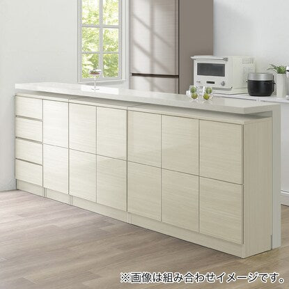 A thin square cabinet with a beautiful wood grain pattern and drawers (width 31cm, gloss finish WW)