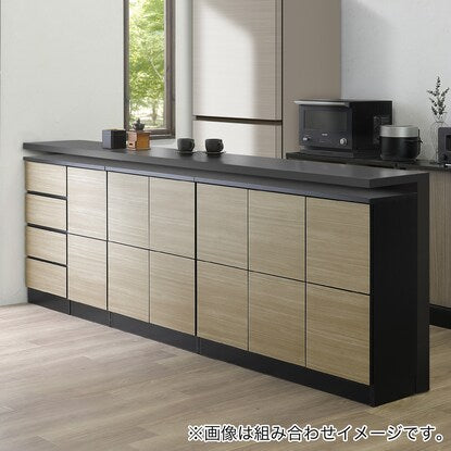 A thin square cabinet with a beautiful wood grain pattern, one row of doors (left-opening, width 38cm, NGY)