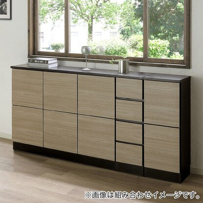 A thin square cabinet with a beautiful wood grain pattern, one row of doors (left-opening, width 38cm, NGY)