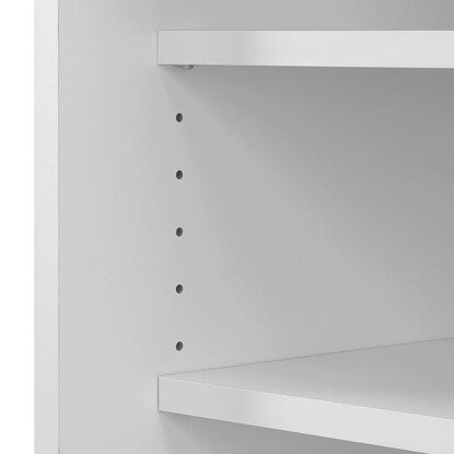 Illuminated wardrobe with glass shelves (57.5cm wide, white)