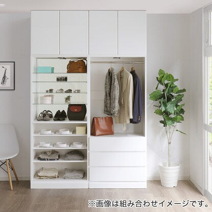 照明付きワードローブ用上置き（幅57.5×高さ40cm WH）