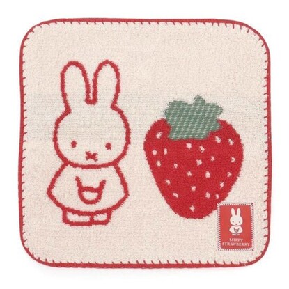 miffy strawberry mini towel white 25x25