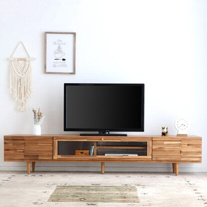 Acacia wood TV stand