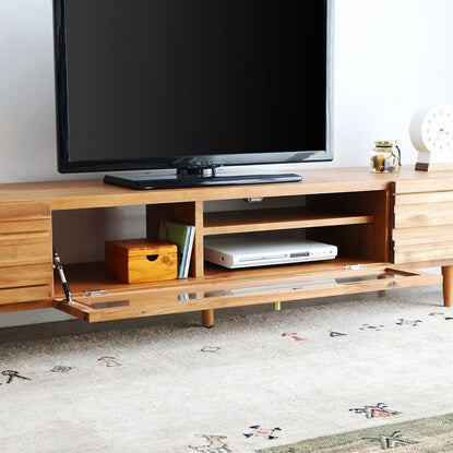 Acacia wood TV stand