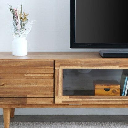 Acacia wood TV stand