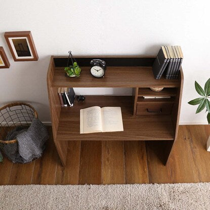 A space-saving low desk (WABK) with a back panel color of your choice